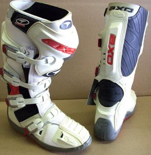 AXO Prime Boots Off Road Dirtbike Motocross White Size 8   CHECK PICS