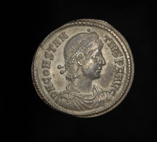 Ancient Roman Silver Siliqua Coin of Emperor Constantius II