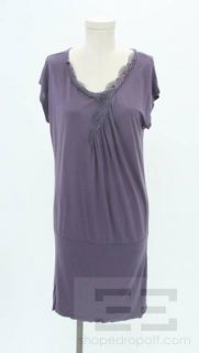 Athe by Vanessa Bruno Purple Crochet Trim Cap Sleeve Dress Size 0 