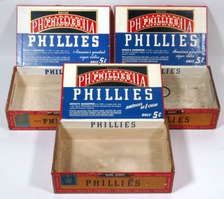 1930s Philadelphia Phillies Baseball Related Cigar Boxes