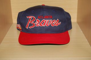    Atlanta Braves Sports Specialties Script Snapback Hat Logo Athletic