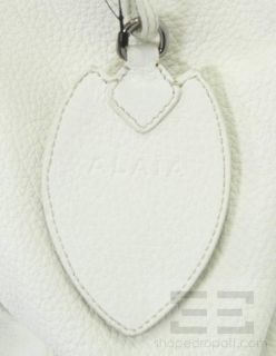 Azzedine ALAIA White PEBBLED Leather Beaded Tote Bag