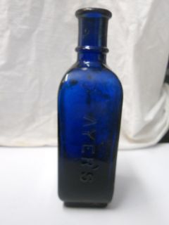 Antique Blue Ayers Hair Vigor Bottle