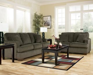 Ashley Furniture Atmore Pewter Living Room Set Sofa Loveseat 12804 35 