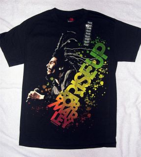 Bob Marley Rise Up Black T Shirt Small and Medium Zion Rootswear 