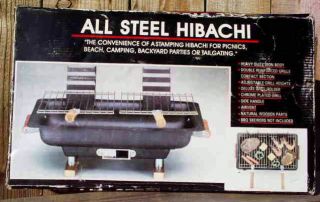 All STEEL HIBACHI GRILL BLACK CHARCOAL BBQ Camping Beach Tailgating 