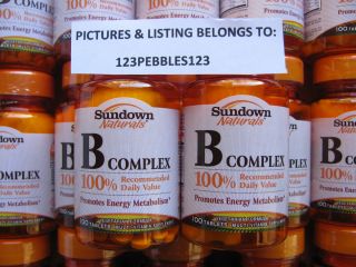 Bottles B Complex~ Sundown Naturals Vitamin ~100 Tablets Per 