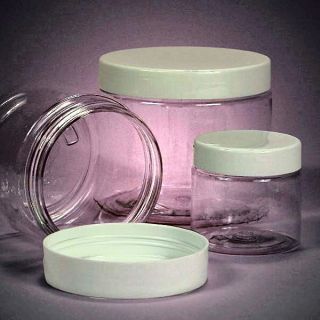 12 Pet Plastic 1oz Jars Travel Size Containers White Cap New