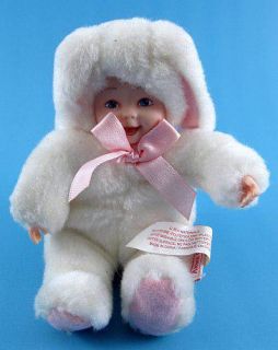   ANNE GEDDES Baby Doll in Plush BUNNY RABBIT Costume w/ Bowtie E176P