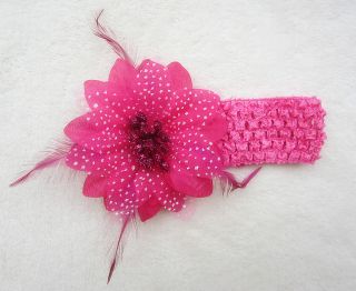 Colors Cute Baby Boys Girls Crochet Headband Flower Hair Clip Free 