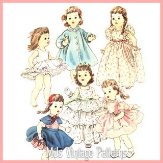 Vtg Toddler Baby Doll Clothes Dress Pattern 16 17 Saucy Walker 