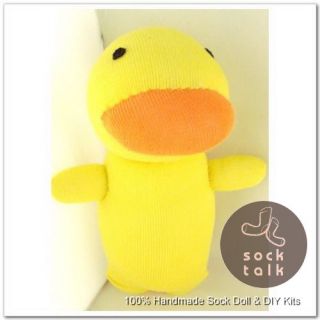 Handmade Sock Monkey Yellow Duck Stuffed Animals Baby Toy