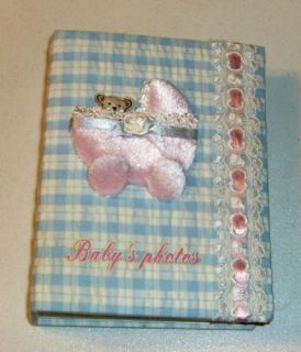 Baby Carriage Photo Album Fabric Covered Sweet
