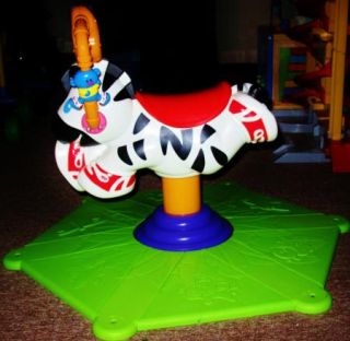 Fisher Price Go Baby Go Bounce Spin Zebra Jumping Bouncer Riding Horse 