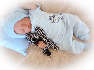 Reborn Baby Doll Sweet Baby boy with Human Hair, No Allergic Reactions 