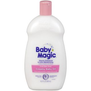 Baby Magic creamy baby oil with aloe and vitamins helps to soften and 