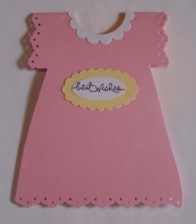 Stampin Up Handmade Greeting Card Baby Girl Dress Lot