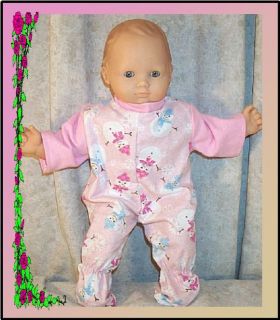 Doll Clothes Baby Sleeper Fit 14 16 inch American Girl Bitty Snowmen 