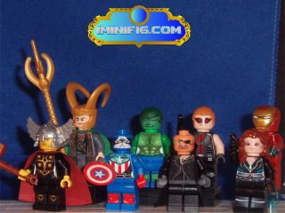 Custom Lego The Avengers Heroes and Loki 8 Figures Standard Customized 