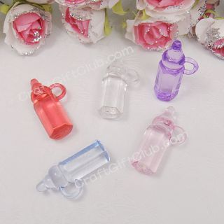 50 Milk Bottle Acrylic Bead Baby Shower Christening
