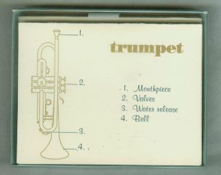   1970s 80s UNUSED BOXED Note Cards with TRUMPET Picture Parts by EATON