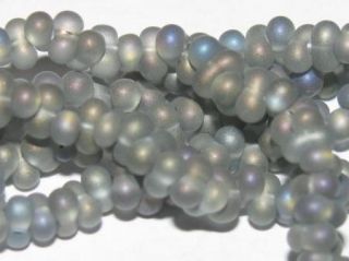 18 inch Strand Black Diamond Farfalle Seed Peanut Czech Glass Beads 
