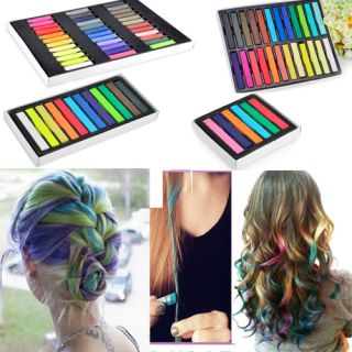 12 24 36 Colors Non Toxic Temporary Hair Chalk Dye Soft Pastels 