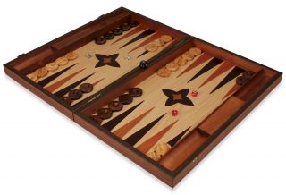 manopoulos olive wood oak backgammon set large special  price $ 