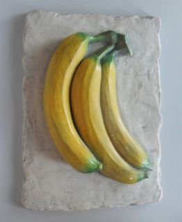 Austin Sculpture Banana Fruit Bas Relief Wall Hanging by s Romo Mexico 