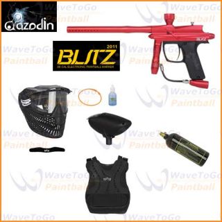 Azodin Blitz Red Paintball Marker Gun Chest Neck Combo