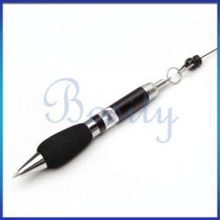 Retractable Badge Reel Pen Belt Carabiner Clip Key Ring Black