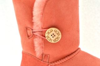 UGG Women Bailey Button Calf Height Boots Shoes Seashell Rose Pink Sz 