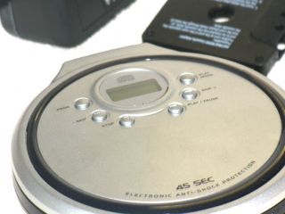 Venturer 45 Sec Portable CD Player AC Car Cassette Adapter Case