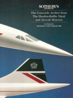 Sothebys Haydon Baillie Concorde Aircraft Archive 1995