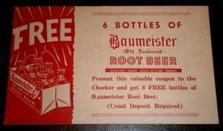 Baumeister Free 6 Bottle Bag Soda Root Beer Kewaunee
