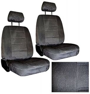 Charcoal Grey Car SEAT COVERS 2 low back seatcovers w head rest 2