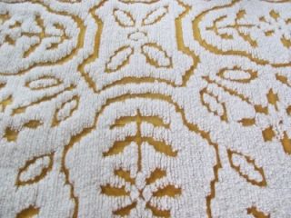 Vintage Tangerine Gold White Beautiful Thick Chenille Bedspread 100 