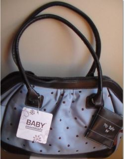 Baby Essentials Blue Brown Diaper Bag with changing pad & small photo 