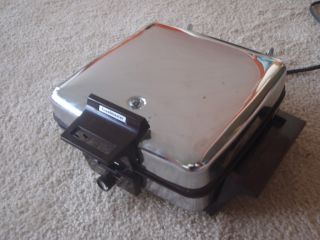   Chrome Toastmaster Waffle Iron Maker Baker Griddle Grill Nice