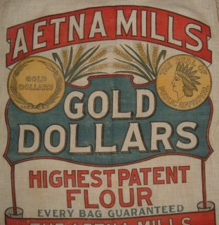   Sack Gold Dollars Aetna Mills Kansas 16x30 5 Unopen Bemis