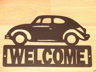 VW Beetle Bug Welcome Sign Home Decor Plaque Garage Car