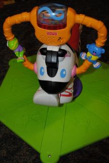 Fisher Price Go Baby Go Bounce And Spin Zebra ~EUC ~HOLIDAYS