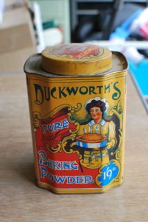 Antique Duckworths Pure Baking Powder Tin