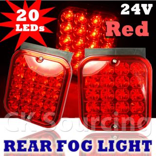 24V LED Side Marker Fog Rear Brake Lamp Light Trailer Truck Lorry Car 