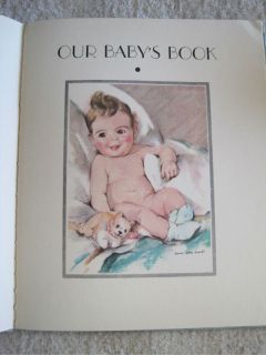 Baby Book Record Keepsake Journal Vintage 1930s Illus Juanita Carter 