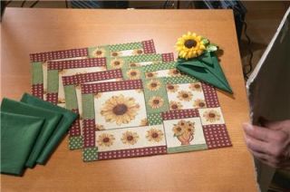 Country Sunflower Tapestry Placemats Napkins Set New
