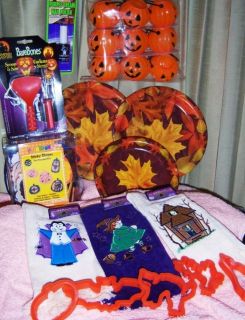 NEW LOT HALLOWEEN Party Favors Supplies Fall Plates Hand Towels 