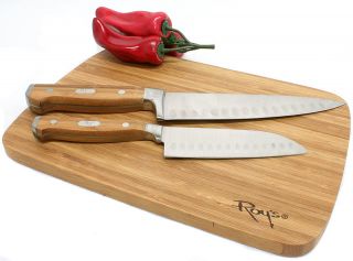 Stainless Steel Chefs Knife Set Bamboo Cutting Board