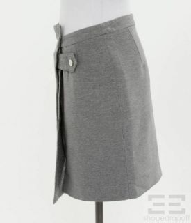 Balenciaga Grey Wool Wrap A Line Skirt Size 38