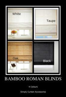 ready made bamboo wood roman blinds 4 colours 4 sizes